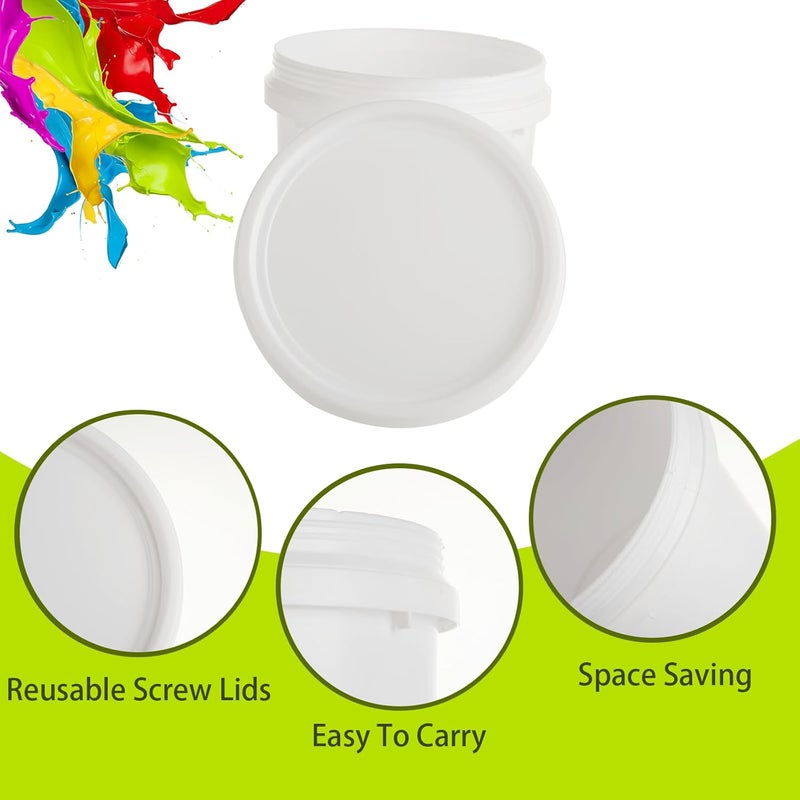 AKOLAFE 20 Pack Paint Buckets for Painting Empty Paint Cans Quart Plastic Paint Containers with Lids 2 Pint Plastic Paint Can 1/4 Gallon Paint Pail Small Paint Storage Containers for Leftover Paint - Image 4